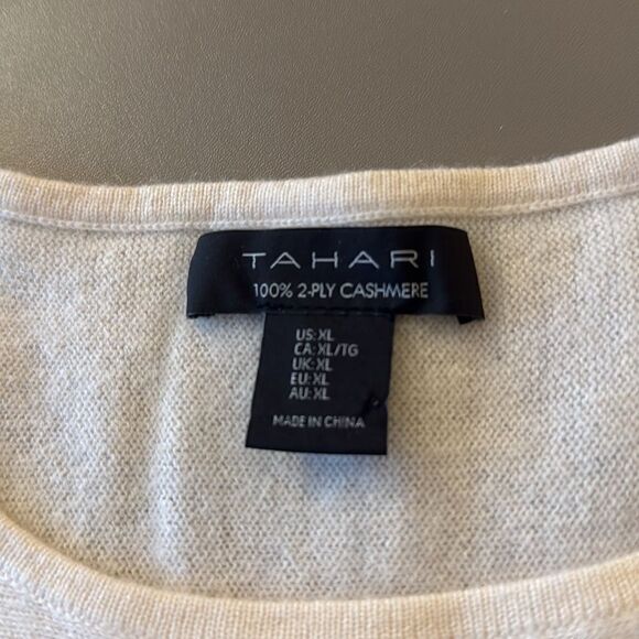 Tahari NWT 2 Ply Cashmere Sweater in Off White. Size XL. - Picture 7 of 8